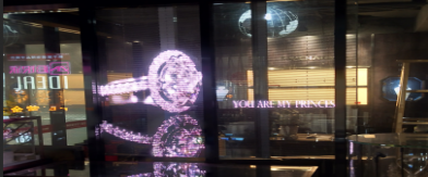 深圳水貝金座珠寶展廳LED透明屏